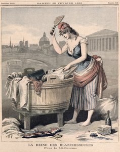 「洗濯婦の女王マリアンヌ」、1893年2月25日「ルプチジャーナル」より 作： French School